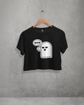 CUTE DISAGREED GHOST Premium Cotton Crop-Top.