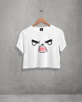 ANGRY FACE REACTION Premium Cotton Crop-Top.