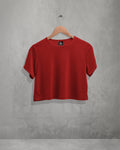 RED Plain Premium Cotton Crop-Top.