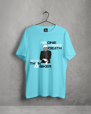 BIKER'S CYAN Unisex Premium Cotton T-Shirt